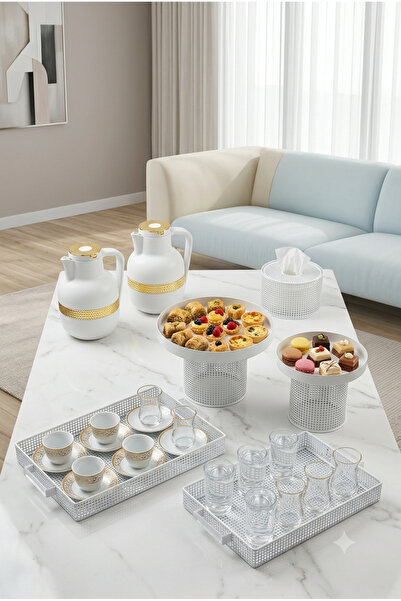 Generic Brand Luxury Hospitality Set with Tea & Coffee Trays, Napkin Holder, ...