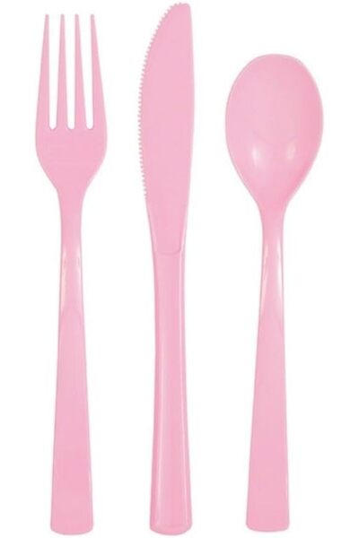 Unique Cutlery Plastic Assorted 18pc Lovely Pinik