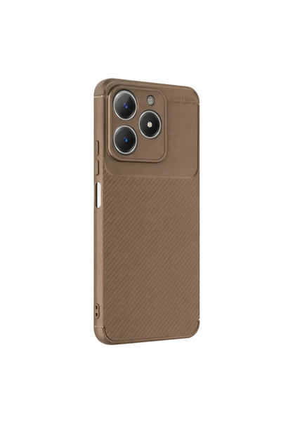 Generic Brand غطاء كربوني للتركيز التلقائي من Realme C61 - بني