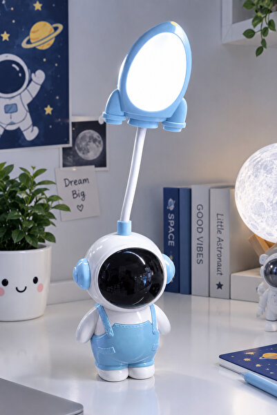 Demirhan Astronot LED Şarjlı Masa Lambası – Çocuk Odası ve Dekoratif Gece Lambası