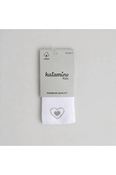 Katamino Gala Stone Heart Printed Cotton Girls' Pantyhose