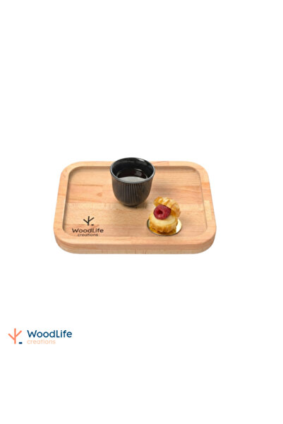 wood life صينية خشبية مستطيلة 20*15 سم من خشب الزان الطبيعي