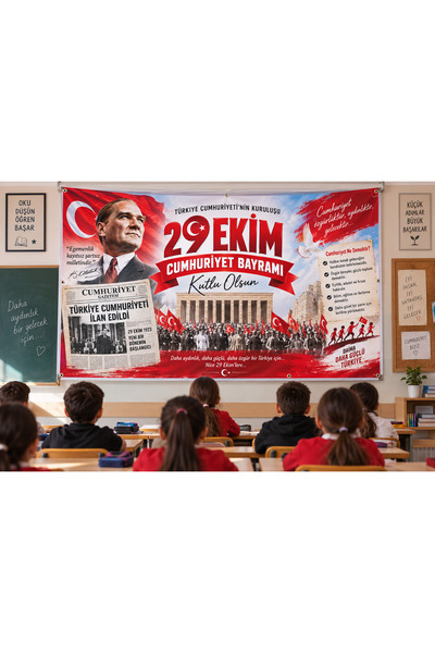 toreksan reklam 29 Ekim Cumhuriyet Bayramı Branda 100x150 cm – Atatürk Temalı...