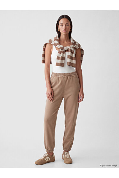 LC Waikiki Nevavm Brown Women's Jogger Sweatpants with Elastic Waistband