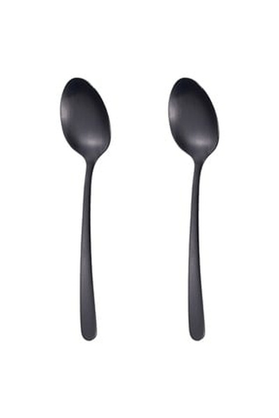 OEM Small Black Stainless Steel Spoons "Black"" 15.5cm - 2pcs"