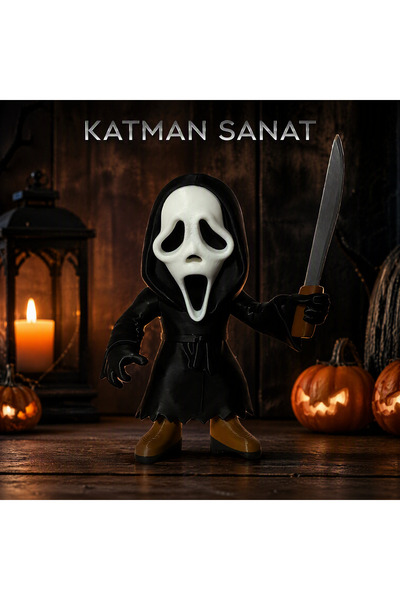 Ghostface Çığlık 13 Siyah Beyaz 3D Figür Biblo Hediyelik Eşya