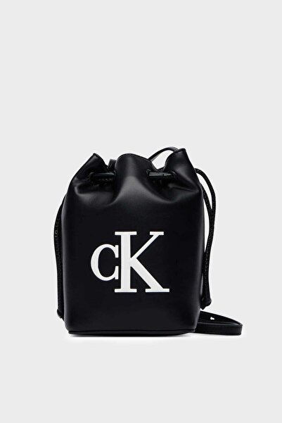 Calvin Klein Small Size Signed Monogrammed Bucket Bag