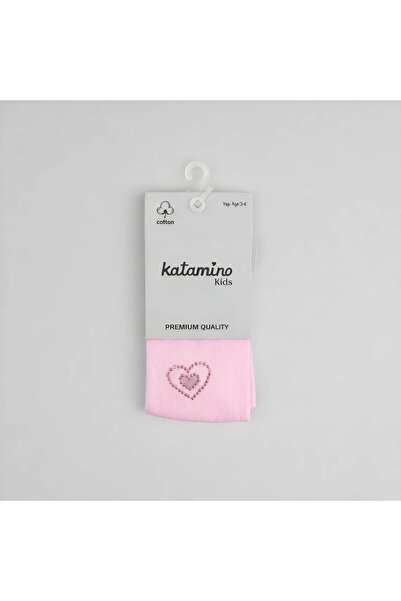 Katamino Gala Stone Heart Printed Cotton Girls' Pantyhose