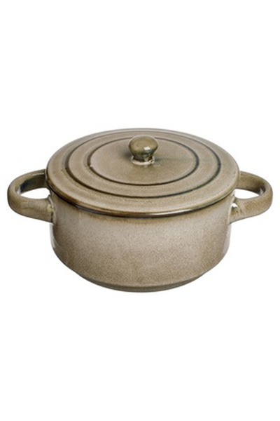 OEM Ceramic Bowl Khaki Green Glaze with Lid 700ml