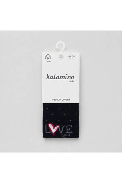 Katamino Harmani Love Written Cotton Girls' Pantyhose