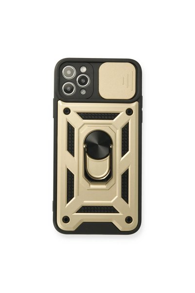 OtoTech غطاء سيليكون لـ Apple iPhone 11 Pro مع حلقة عدسة - ذهبي
