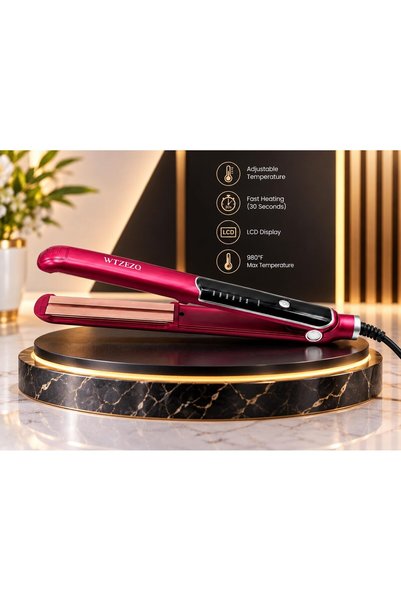 WTZEZO Hair Straightener for Women, Ceramic Hair Straightener with LCD Display, Adjustable Temperature 170°C–220°C, Fast Heating Hair Styling Tool