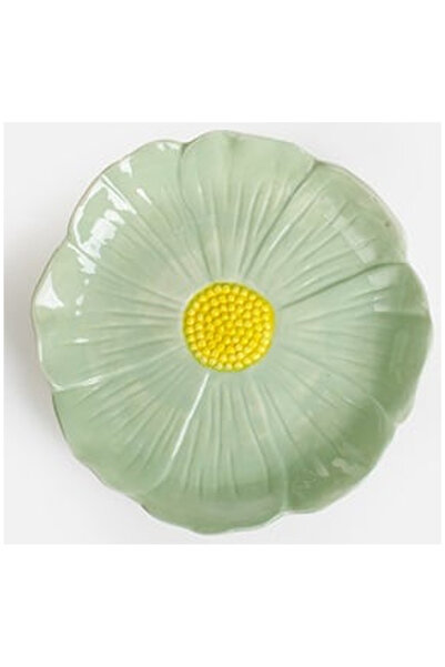 OEM Mint Green Flower Shape Ceramic Plate Ø22cm