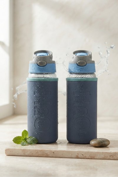 Tohana H2O Sağlıklı Pipetli, Deri Kılıflı Sporcu Suluğu Cam Matara 500 Ml Su ...
