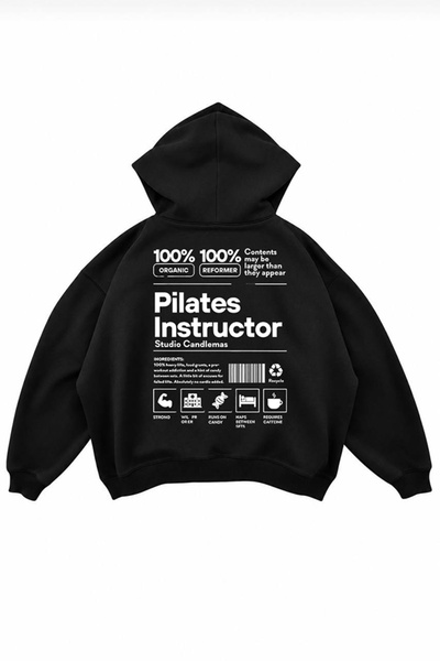genosha Hanorac supradimensionat cu glugă și imprimeu Pilates Instructor