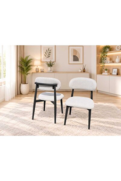 Genel Markalar Bohem Metal Mutfak, Yemek Odası, Salon Siyah Polo Sandalye (1a...