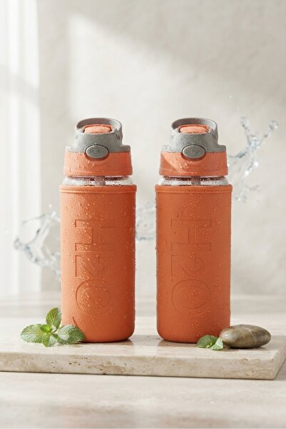 Tohana H2O Sağlıklı Pipetli, Deri Kılıflı Sporcu Suluğu Cam Matara 500 Ml Su ...
