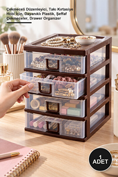 Yenilig 1Pc Mini 4-Drawer Nightstand Organizer – Drawer Organizer, for Jewelr...