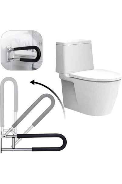 U-HOOME U HOOME Aluminum Alloy Handrail for Toilet,23.6 Inch Handicap Grab Ba...