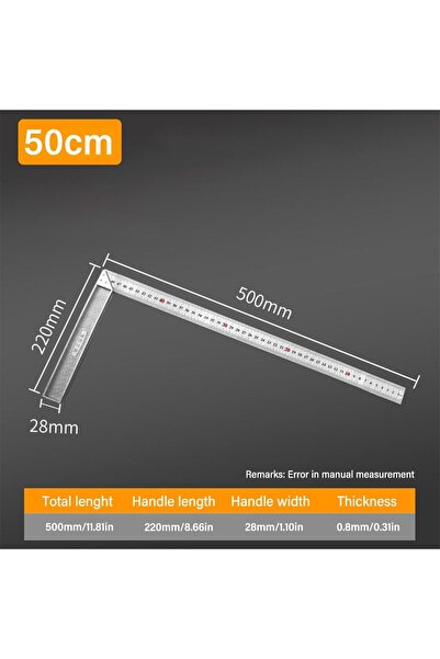 Choice 01-50CM 30/50CM Angle Square Ruler 90 Degree Right Angle Ruler Stainle...