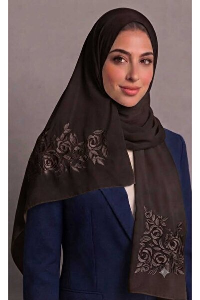 Veil Designer طرحة بوال بنطريز الورد الجوري علي الطرفين قماش ياباني 190*60