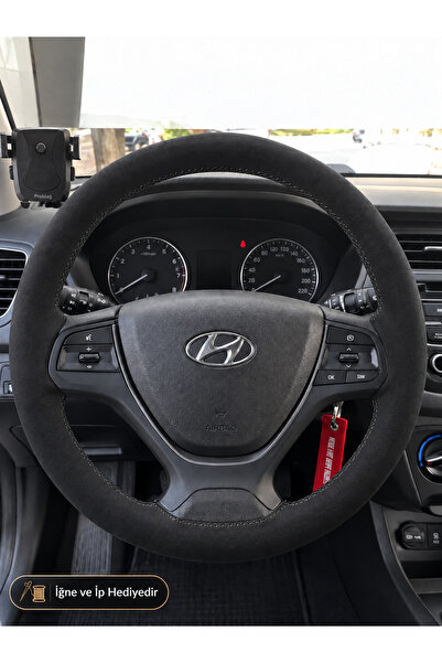 HasAkman Hyundai i20 Coupe Direksiyon Kılıfı Alcantara Süet Monza Black Seris...