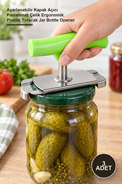 Yenilig 3 Pieces Practical Lid Opener – Adjustable Lid Opener Stainless Steel...