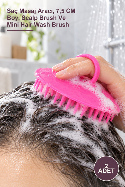 Yenilig 2 Pieces Mini Hair Washing Brush – Hair Massage Tool, 7.5 cm Length, ...