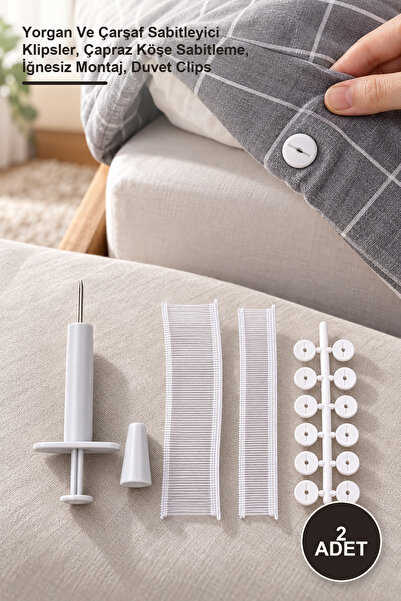 Yenilig 2 Pieces Duvet Cover Fixing Set – Quilt and Sheet Fixing Clips, Cross...