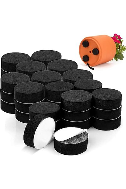 KASTWAVE Invisible Plant Pot Feet, Round Black Risers with Self Adhesive Pads...