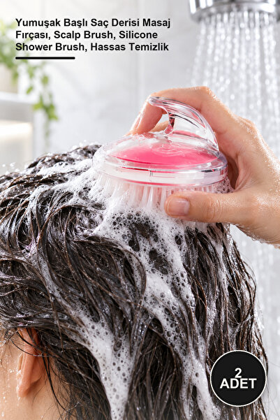 Yenilig 2 Pieces Silicone Shower Hair Brush – Soft Head Scalp Massage Brush, ...