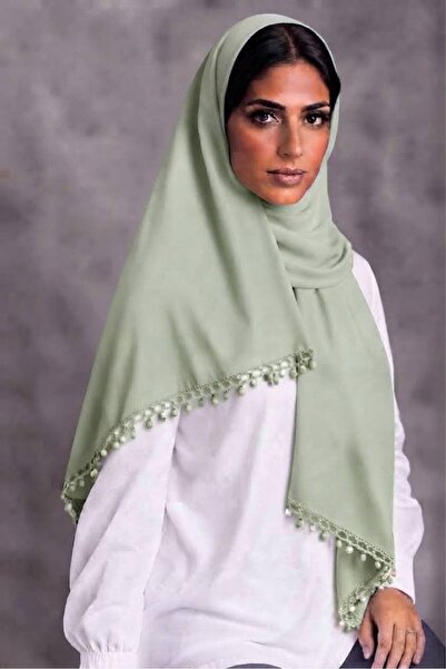 Veil Designer طرحه بوال طبقتبن بتطريز كروشيه علي طرفين الطرحه ييتدلي منها خرز...