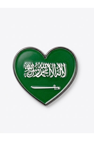 genric Saudi Arabia Emblem Metal Sticker Green Heart