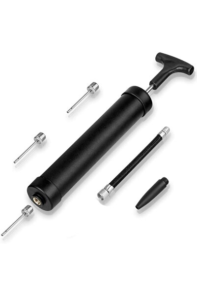 GENERAL 10" Portable Hand Air Ball Pump Inflator Kit with Needle, Nozzle, Ext...