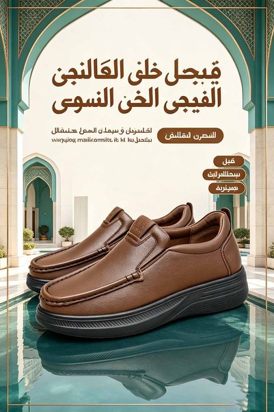 ArabTread حذاء رجالي رسمي بدون رباط | تصميم إيطالي، جلد عالي الجودة، نعل سميك...