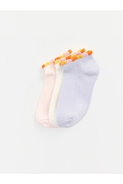 LC Waikiki Nevavm Pink Plain Girls' Booties Socks with a Difference
