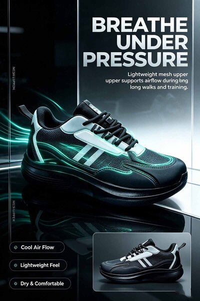 Al-Riyadh Foot Studio Dynamic Stride: Breathable Mesh Running Shoes featuring...