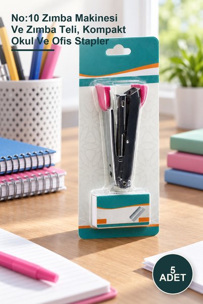 Yenilig 5-Piece Student Stapler Set – No:10 Stapler and Staple Wire, Compact ...