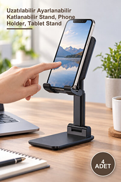 Yenilig 4 Portable Desktop Phone and Tablet Holders – Extendable, Adjustable,...
