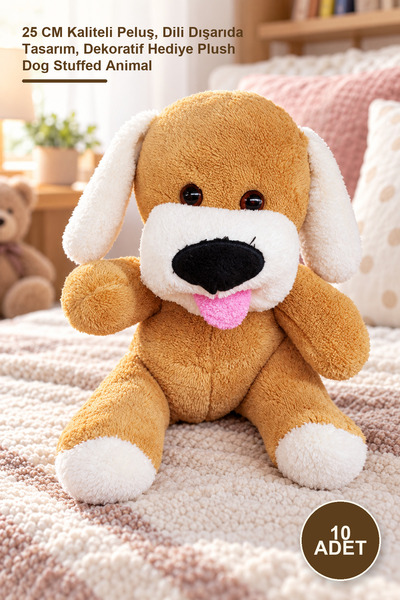 Yenilig 10 Pieces of Adorable Plush Toy Dogs – 25 cm Quality Plush, Design wi...