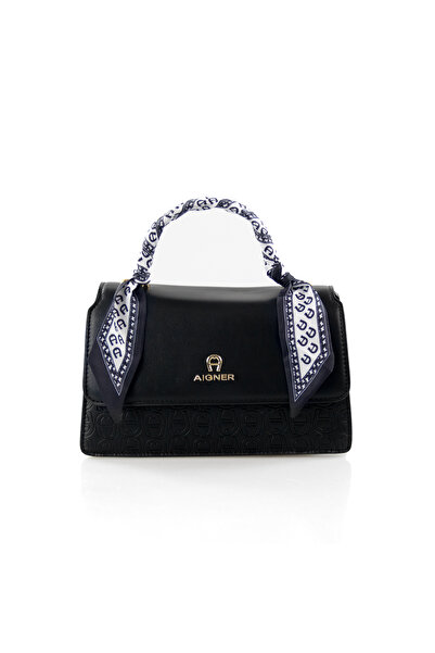 Aigner New Vintage Monogram Handbag with Scarf-Wrapped Handle