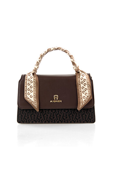 Aigner حقيبة يد جديدة بتصميم كلاسيكي مع مقبض مغلف بوشاح