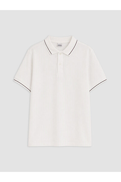 LC Waikiki Two Mt Shop Quality Lcw Kids White Polo Collar Boys' T-Shirt