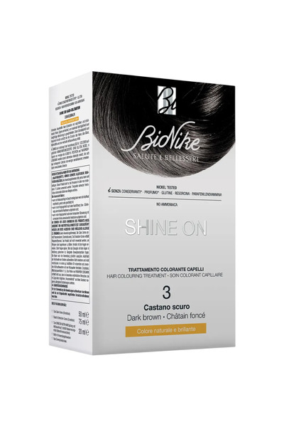 BioNike Shine On, Vopsea de păr permanentă, 3 Maro închis, 1 buc.