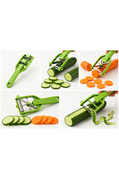 Generic Vegetable Cutter (5 Blade) & Peeler - 2-in-1 Stainless Steel Multi Cu...