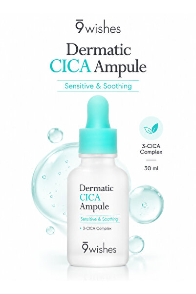 9WISHES Dermatic CICA Ampule | 30 ml Korean Face Serum | 3 CICA Complex | Soo...