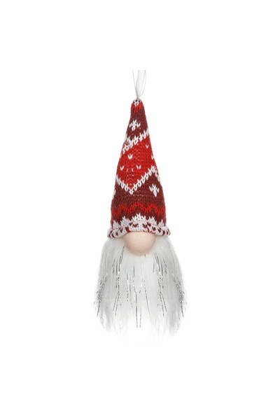 OEM Ornament de Craciun, figurina spiridus gnome cu LED si caciula rosie, 6x1...