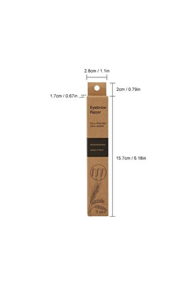 huitich Eco-Friendly Wheat Straw Stainless Steel Eyebrow Razor & Facial Trimmer (3-Pack)
