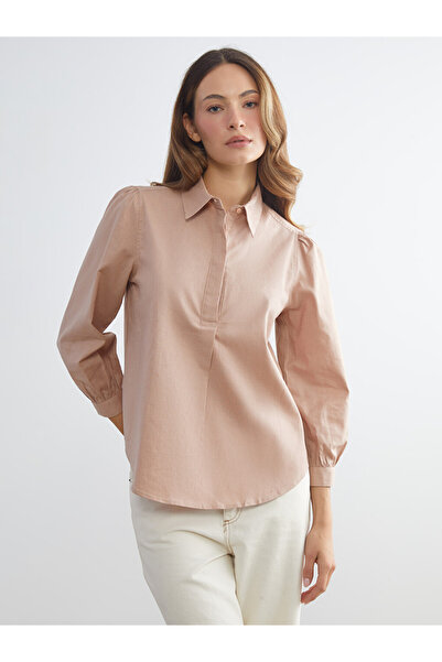 LC Waikiki Blouse in Linen Blend with Collar