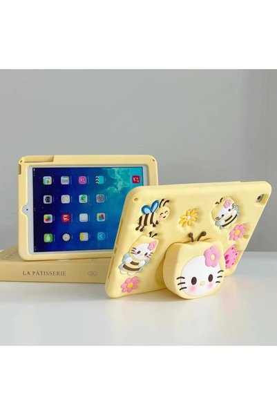 TEKNETSTORE Kids' Shoulder Strap Stand Case Compatible with iPad 8th, 9th, Air4,Air 5 Generation 10.2" , Yellow